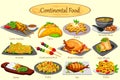 Collection of delicious Continental food