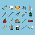 collection of dental equipment. Vector illustration decorative design