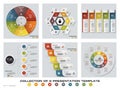 Collection of 6 design colorful presentation templates. EPS10. Set of infographics design vector and business icons. Royalty Free Stock Photo