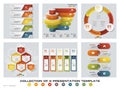 Collection of 6 design colorful presentation templates. EPS10. Set of infographics design vector and business icons. Royalty Free Stock Photo