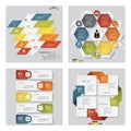 Collection of 4 design template/graphic layout. Vector. Royalty Free Stock Photo