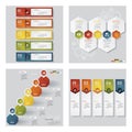 Collection of 4 design template/graphic layout. Vector. Royalty Free Stock Photo