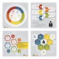 Collection of 4 design template/graphic layout. Vector. Royalty Free Stock Photo