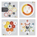 Collection of 4 design template/graphic layout. Vector. Royalty Free Stock Photo