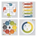 Collection of 4 design template/graphic layout. Vector. Royalty Free Stock Photo