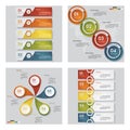 Collection of 4 design template/graphic layout. Vector.
