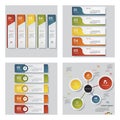 Collection of 4 design template/graphic layout. Vector. Royalty Free Stock Photo