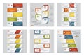 Collection of 6 design template/graphic or website layout. Vector Background. Royalty Free Stock Photo