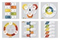 Collection of 6 design template/graphic or website layout. Vector Background. Royalty Free Stock Photo