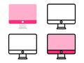 Collection of desktop computer monitor vector icon set design Royalty Free Stock Photo