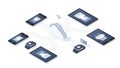 A collection of devices connected to a cloud storage system Royalty Free Stock Photo