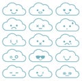 Collection of difference emoticon. Icon set of clouds