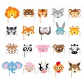 Collection of Different Animal Masks on Faces