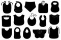 Collection of different baby bibs Royalty Free Stock Photo