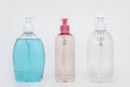 collection different bottles liquid soap. High quality photo Royalty Free Stock Photo