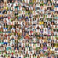 Collection of different caucasian women and men ranging from 18 Royalty Free Stock Photo