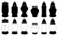 Collection of different cemetery memorial candles Royalty Free Stock Photo