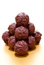 Collection of different chocolate pralines truffels Royalty Free Stock Photo