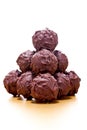 Collection of different chocolate pralines truffels Royalty Free Stock Photo