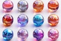 Collection of different colored balls scattered on a white background Royalty Free Stock Photo
