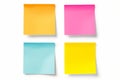 Collection of different colored sheets of note papers with curled corner, ready for your message. Realistic illustration Royalty Free Stock Photo