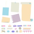 Collection of different colored sticky notes with shadow Royalty Free Stock Photo