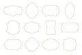 Collection of different curly frames for text, labels. Contour frames, icons