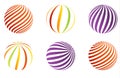 Collection of 6 different 3D balls