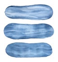 Collection of different dark blue watercolor puddle variations.