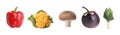 Collection of different fresh vegetables on white background. Banner design Royalty Free Stock Photo
