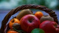 Different fruits in the basket Royalty Free Stock Photo