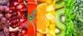 Collection with different fruits, berries and vegetables Royalty Free Stock Photo