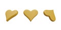 Collection with different gold hearts in different positions