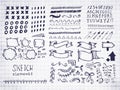 Set of different vector elements in doodle style Royalty Free Stock Photo