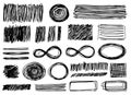 Set of different vector elements in doodle style Royalty Free Stock Photo