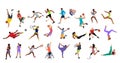 Collection of different people in various sports. Royalty Free Stock Photo