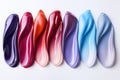 Collection different of multicolored smears of nail polish isolated on white background Royalty Free Stock Photo