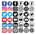 Collection of different popular social media icons