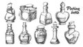 Collection Of Different Potion Bottles Set Vector Royalty Free Stock Photo