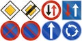 Collection of different road signs used in Norway Royalty Free Stock Photo