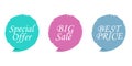 Collection of different sale tags, discount signs, new collection, offers. Vector illustration. EPS 10 Royalty Free Stock Photo