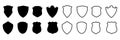 Collection of different shields shape vector Royalty Free Stock Photo