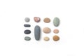 Collection of different size and color pebbles Royalty Free Stock Photo