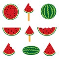 Collection of different a slice fresh watermelon.
