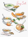 Collection of different soups