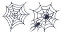 Collection of Various Spider Web Designs for Halloween Decor, vector design Generative AI Royalty Free Stock Photo
