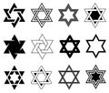 Collection of different Star of David illustrations
