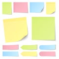 Set Of Different Sticky Notes Pastel Yellow Green Blue And Pink