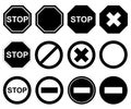 Collection of different stop signs
