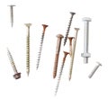 A collection of different types of screws and nails Royalty Free Stock Photo